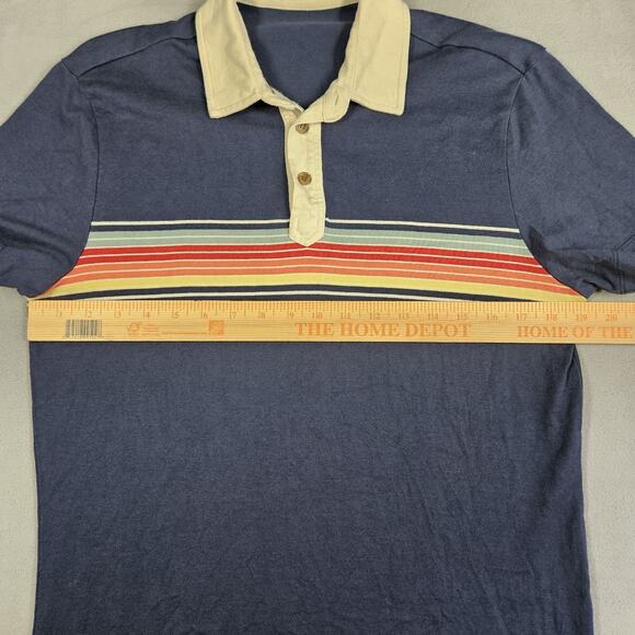 Marine Layer Polo Mens Small Colorful Weekend Collar Shirt Lightweight Striped - Picture 8 of 11